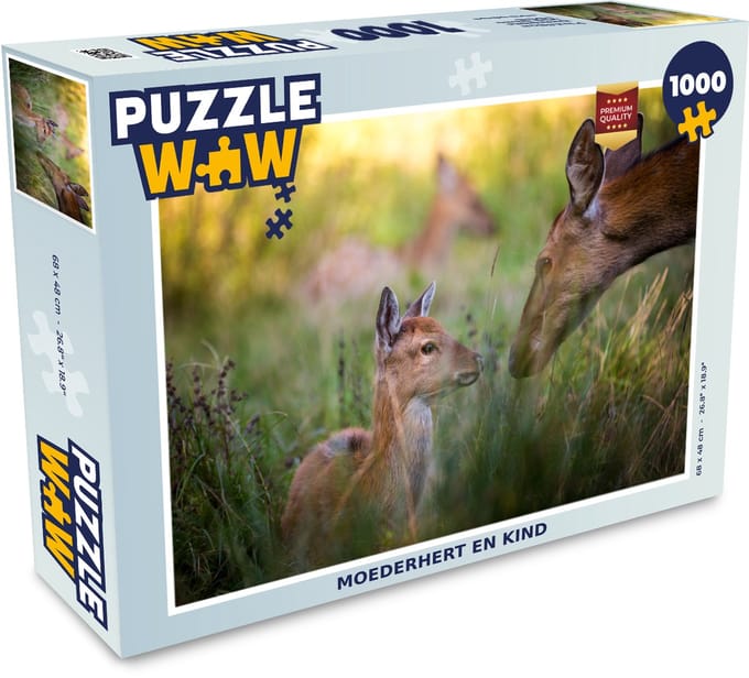 Puzzel Herten - Gras - Bos - Legpuzzel - Puzzel 1000 stukjes volwassenen