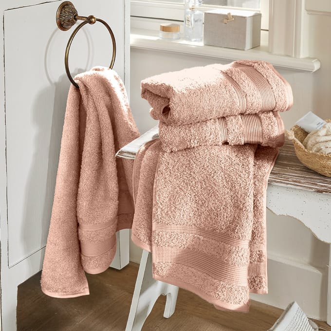 LOBERON Handdoek set van 4 Bourogne terracotta