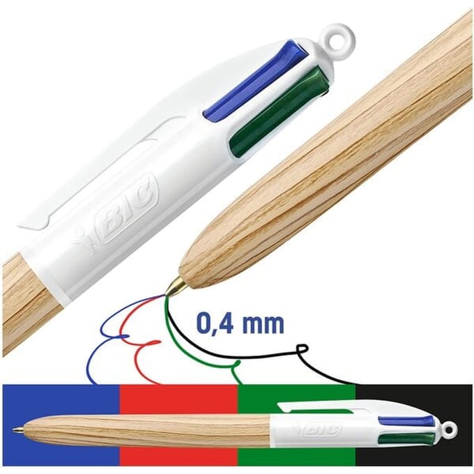 BIC 508964 balpen Zwart, Blauw, Groen, Rood Multifunctionele balpen Medium