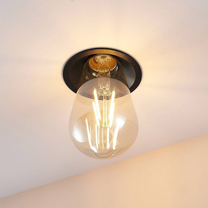 Molto Luce inbouwlamp Willi 68R, zwart, aluminium, E27