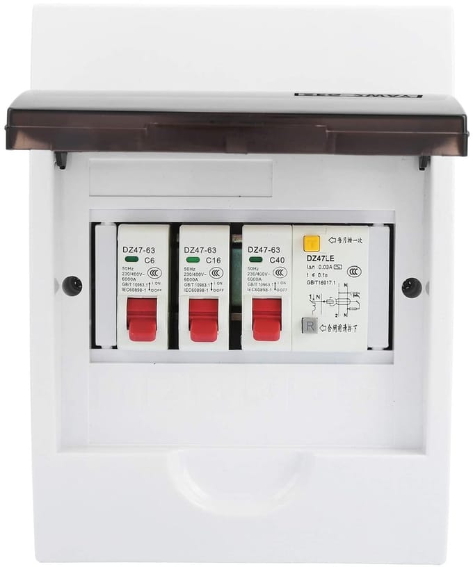 Zekeringkast - Groepenkast - Stroombeveiliging - Met RCD - 15x7.5x20 cm - Wit