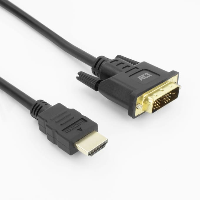 ACT HDMI-A male naar DVI-D male adapterkabel, 2 meter AK3735