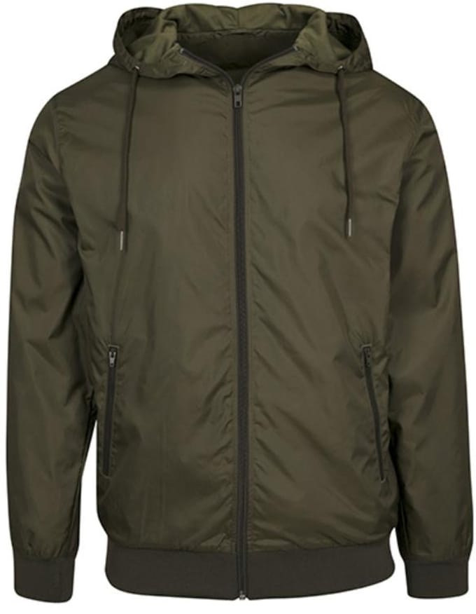 Build Your Brand - Windrunner Jas - Olive/Olive maat 3XL