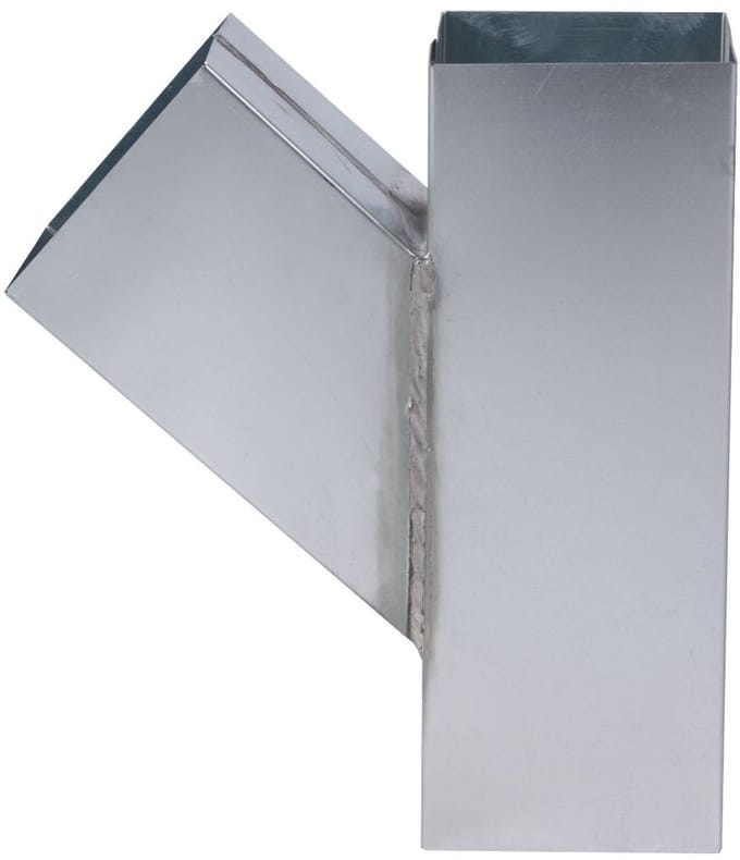 Zink Vierkant T-stuk 45° | 100 x 100 mm