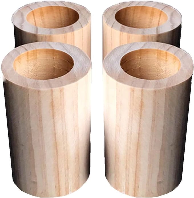 Meubelverhogers - Bedpoten - Extra ruimte - Massief hout - 10 cm hoog - Houtkleur