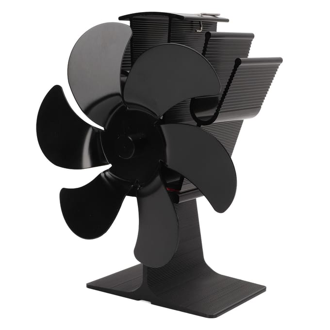 Ventilateur de cheminée alimenté par la chaleur, non électrique, démarrage automatique, résistant aux hautes températures black