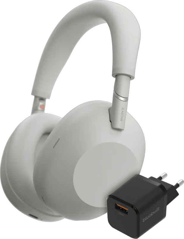Sony WH-1000XM6 Zilver + BlueBuilt Quick Charge Oplader