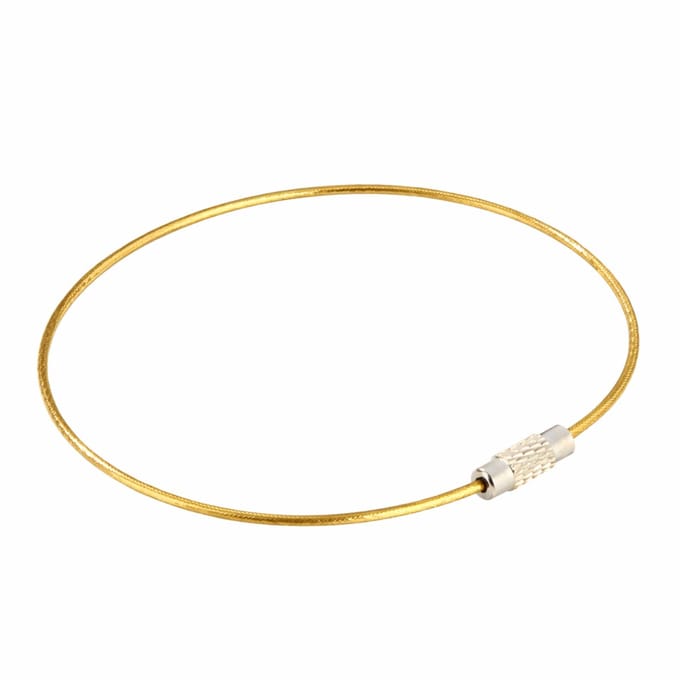 10 stuks - 220mm Labelhanger met Schroefsluiting / Staaldraad Kabelsluitring - Goud