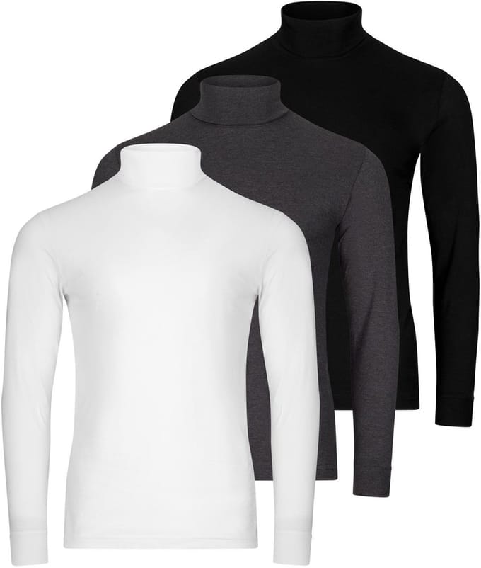 RAGMAN Heren shirt met rolkragen 3 pack Basic