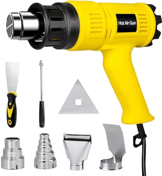 Professioneel Heteluchtföhn 2000 W met verstelbare temperatuur en accessoires