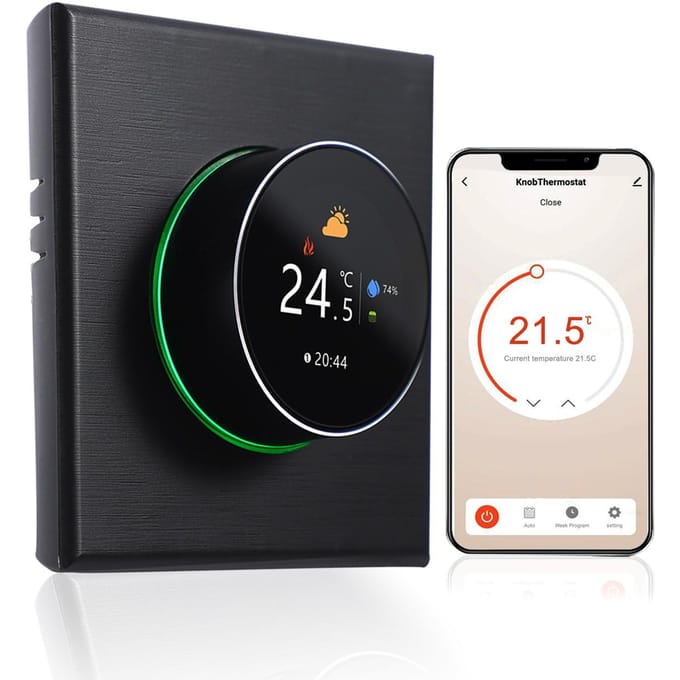 WiFi slimme thermostaat temperatuurregelaar wekelijkse programmeerbare knopbediening / mobiele APP / stem Water Heating zwart