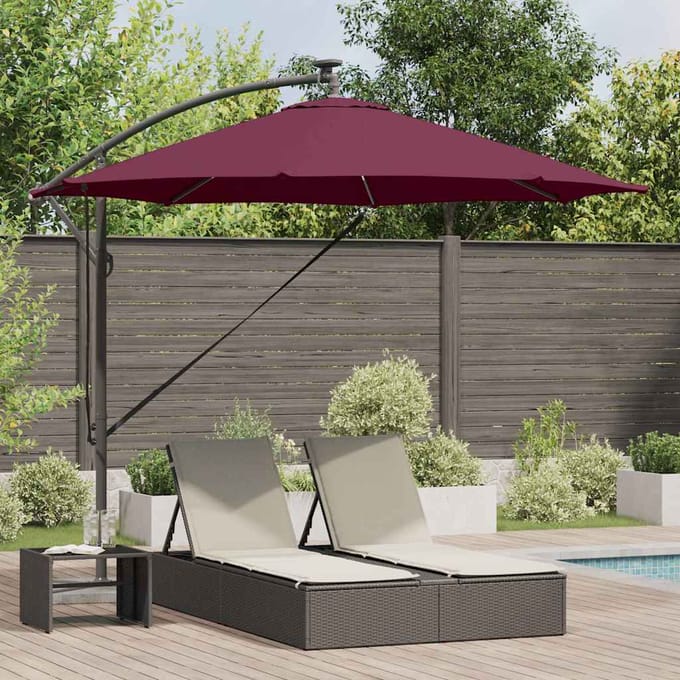 vidaXL - Parasol - 294 - x - 294 - x - 248 - cm - Polyester - en - Aluminium - Bordeaux - Rood