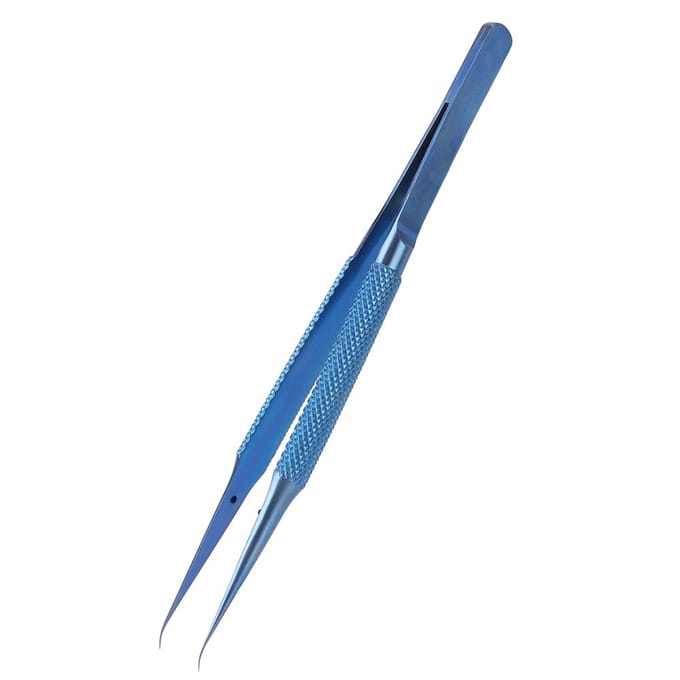 Ti Legering Pincet Microscoop Moederbord Vingerafdruk Jumper Draad Reparatie Telefoon Solderen Gebogen blue
