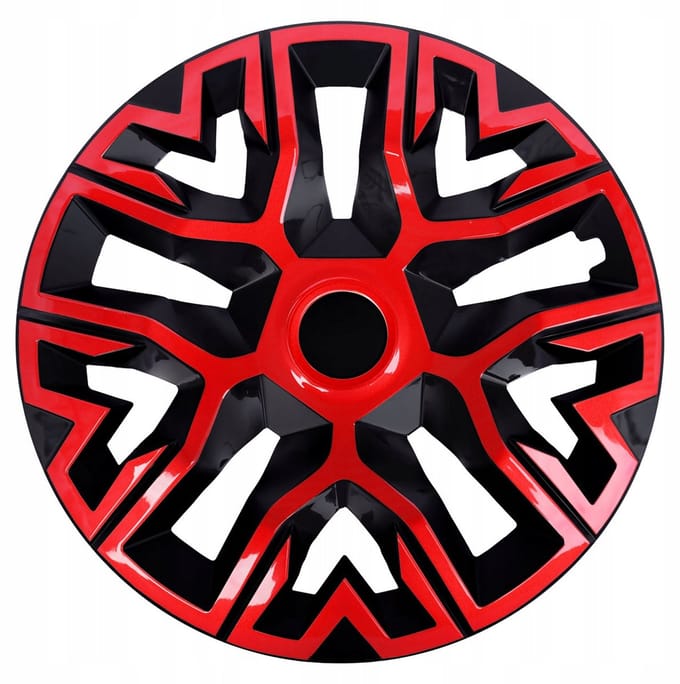 NRM The Best Bicolor rood/zwart universele wieldoppen 16'' - 4 stuks