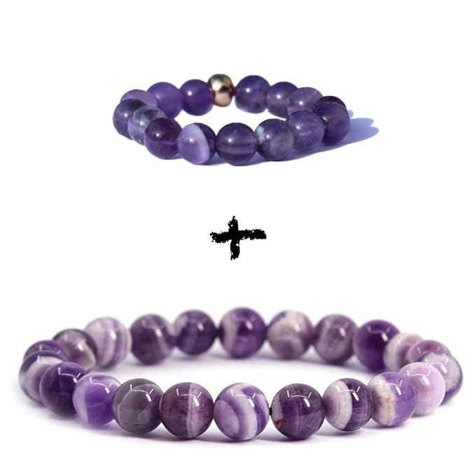 Bixorp Gems Edelstenen Sieraden Set Droom Amethist - Armband + Ring