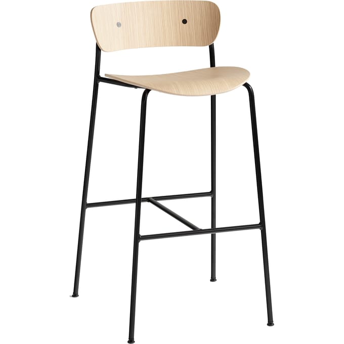&Tradition - Pavillon Barkruk AV7&AV9 - eiken gelakt - Zithoogte 75 cm - beige