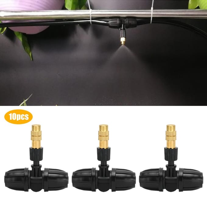 10 stuks tuinsproeier T-stuk verstuiver voor 8/11 inch waterslang black
