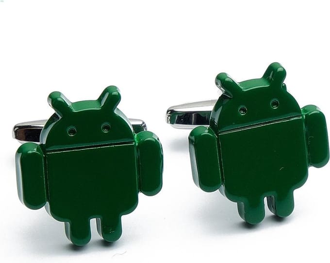Manchetknopen - Andriod Mannetje Poppetje Groen