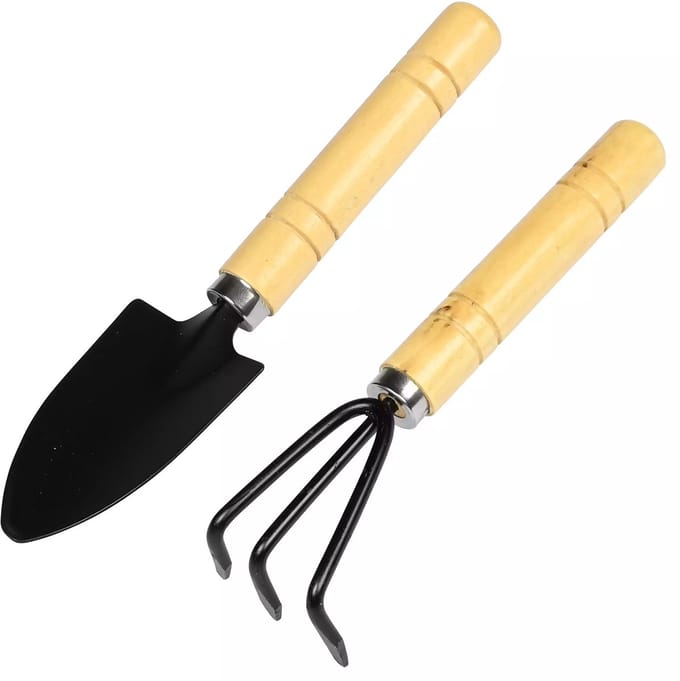 Benson Mini tuingereedschap set - 2-delig - houten handvat - compact formaat