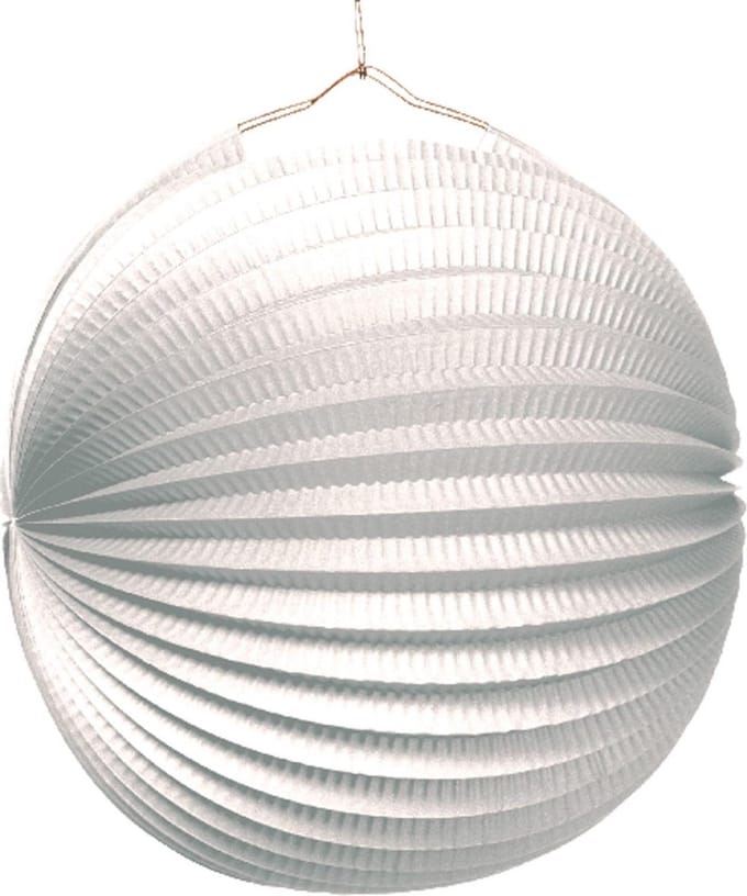Lampion Wit, Flame Retardant, 25 cm