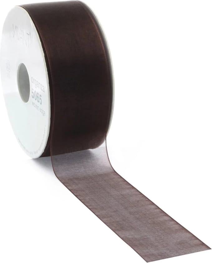 Organza Lint 25mm Donker Bruin