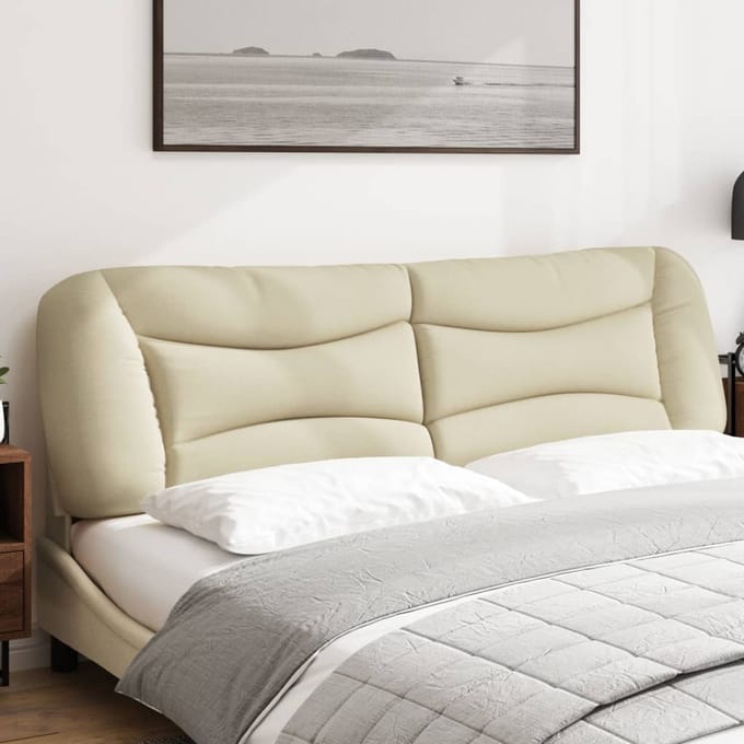 vidaXL - Hoofdbordkussen - "Hvar" - 180 - cm - stof - crèmekleurig