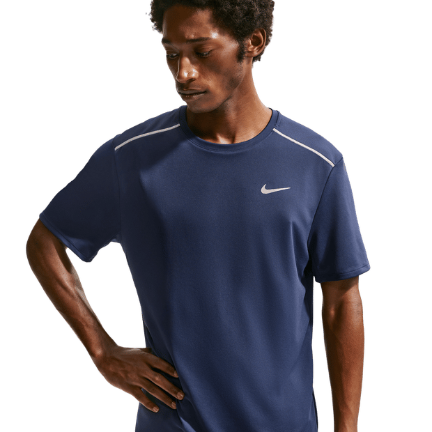 Nike Miler T-shirts Heren - Blauw - Maat XS - Poly Jersey