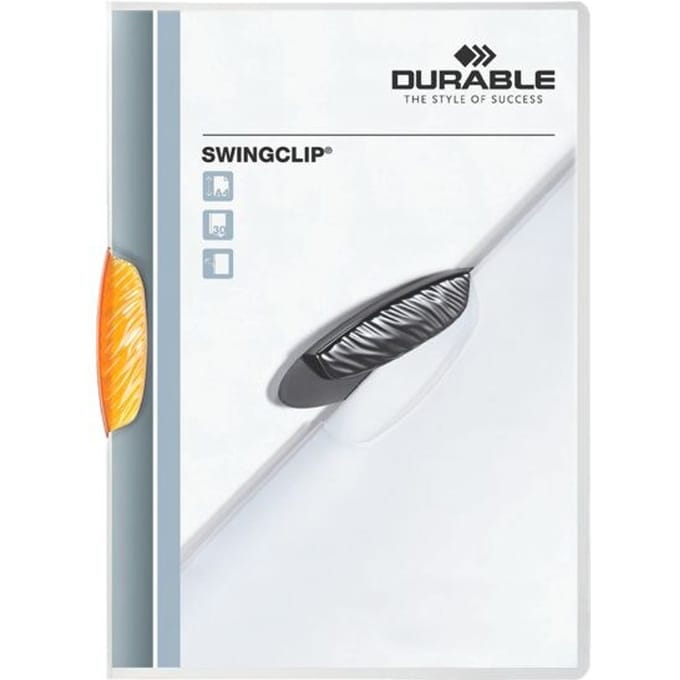 Durable klemmap Swingclip transparant oranje