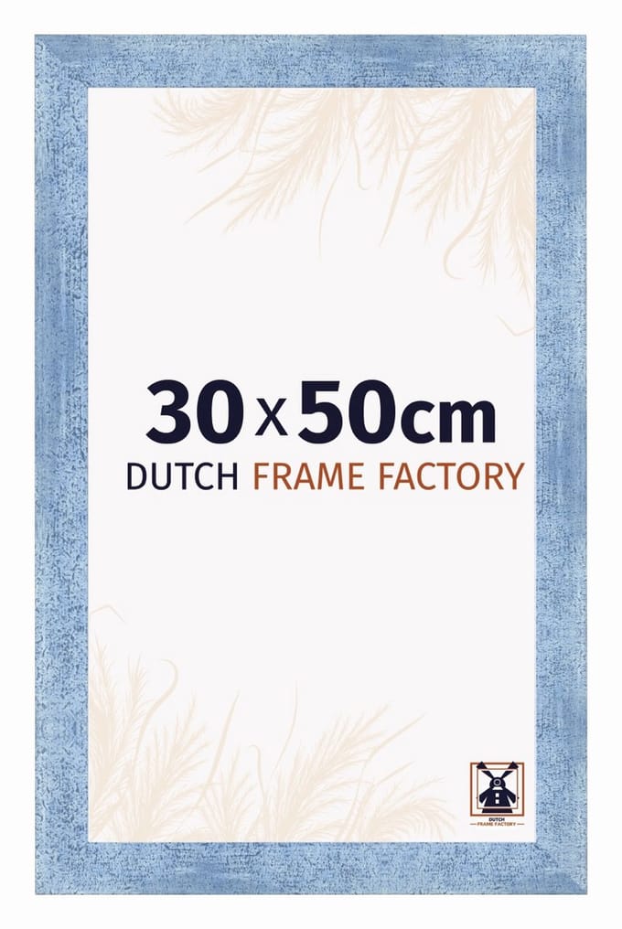Fotolijst 30x50 cm - MDF - Helder Blauw Geveegd - Praag