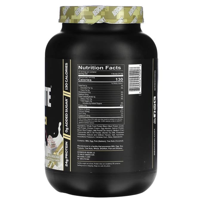 Redcon1, MRE Lite, Volwaardige Eiwit, Vanille Milkshake, 2,08 lb (945 g)