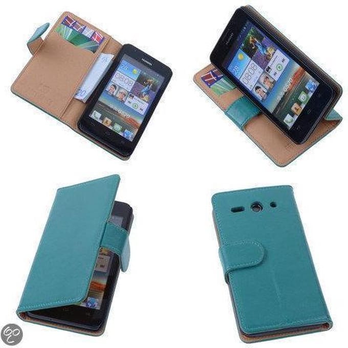 PU Leder Groen Hoesje Huawei Ascend Y330 Book/Wallet Case/Cover