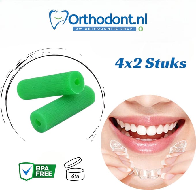 4x2 Orthodontische Chewies Voor Aligner - Orthodontic Chews - Groen