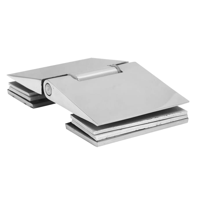 Afgeschuind Dubbel?Zijdelscharnier RVS Douchecabine Glazen Deurscharnier voor 8?12mm Glas