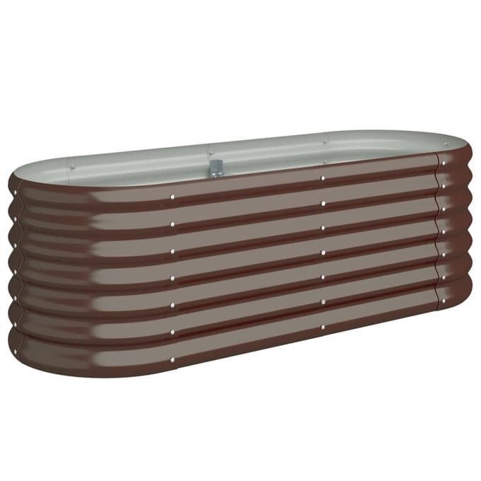 vidaXL - Plantenbak - 114x40x36 - cm - gegalvaniseerd - staal - bruin