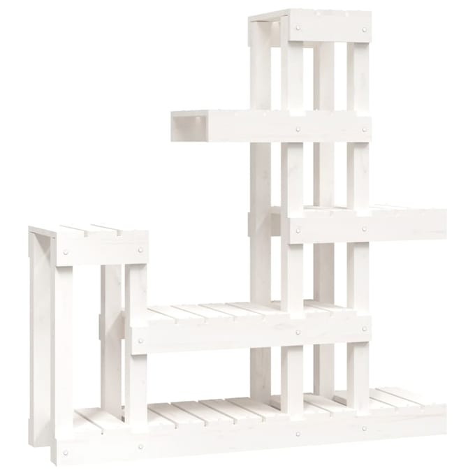 vidaXL - Plantenstandaard - 92x25x97 - cm - massief - grenenhout - wit