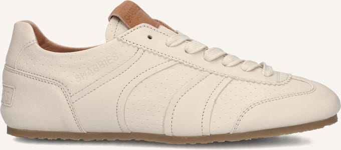 Shabbies Amsterdam - Ciska Base Sneaker Leer Gebroken Wit - Maat 38