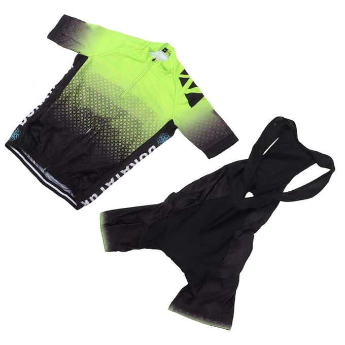Fietsbroek met bretels Set M Ademend Mesh Polyester Sneldrogend Comfortabele Fietskleding voor green