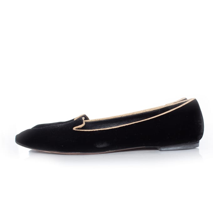 Dolce & Gabbana fluwelen loafers in het zwart