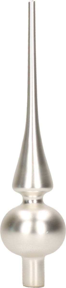 Decoris glazen piek - Mat - 26 cm - Zilver