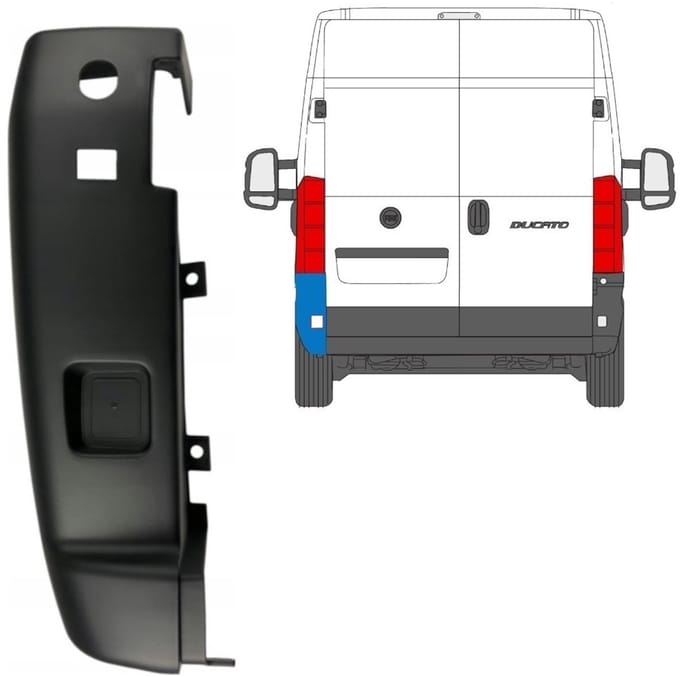Hoek achterbumper 180 graden voor Peugeot Boxer 2018- / Links