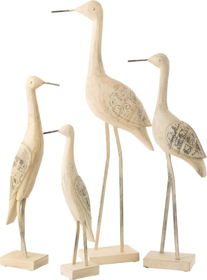 J-Line decoratie Vogel - hout/metaal - mix - extra large