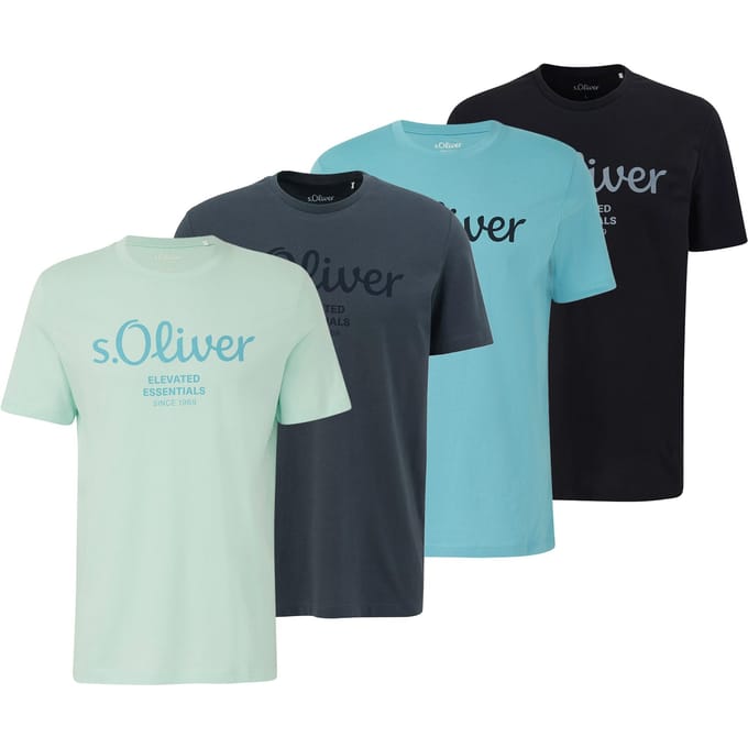 s.Oliver T-shirt Logo T-Shirt Verpakking van 4