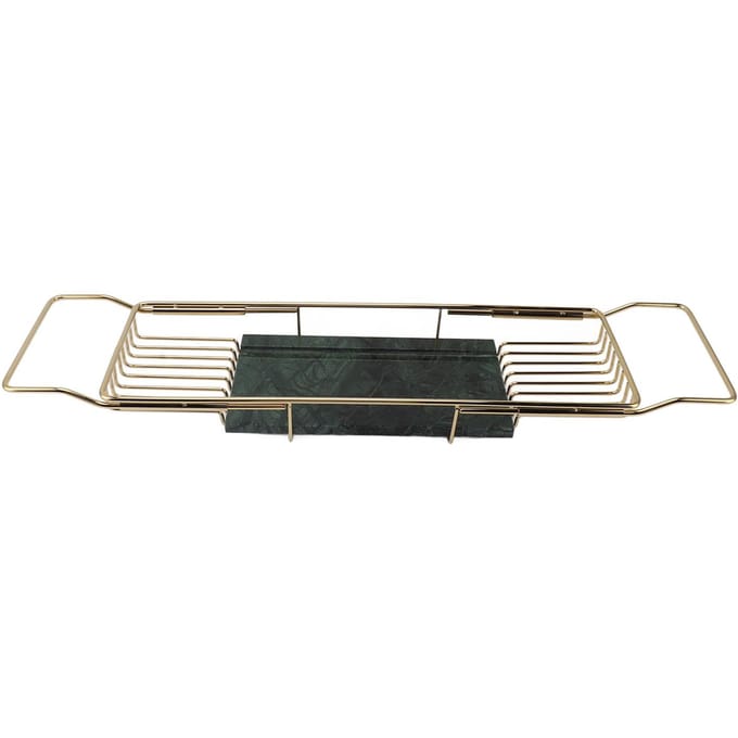 Metalen Marmeren Badrek Antislip Ruimtebesparend Multifunctioneel Uitschuifbaar Badblad Huis black