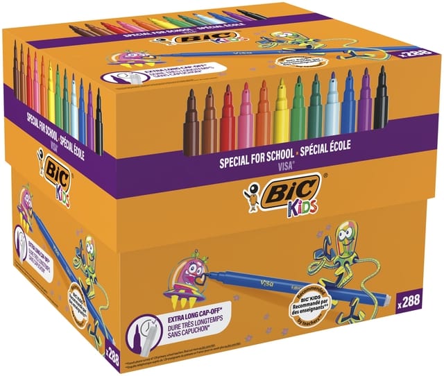 Kleurstift bickids visa schoolbox f assorti | Doos a 288 stuk
