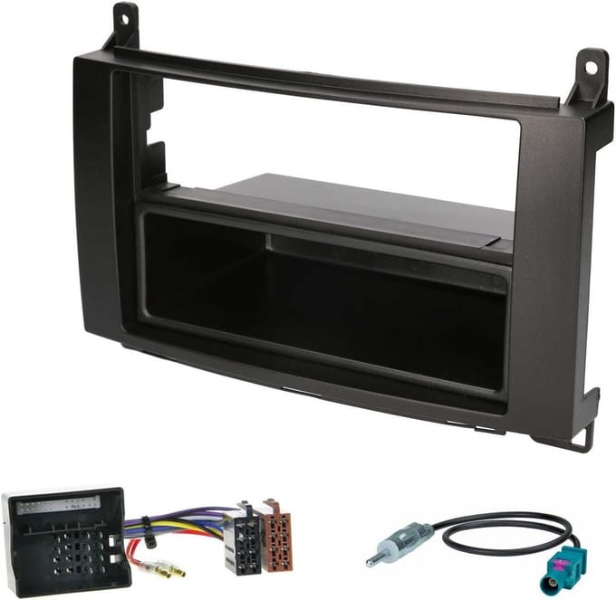 Inbouwframe 2-DIN met Adapter Set voor Mercedes A-Klasse B-Klasse Vito Viano Radioframe