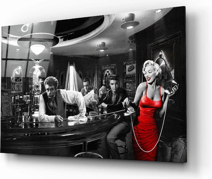 Glazen Schilderijen - Bekende persoon - Marilyn Monroe Glasschilderij