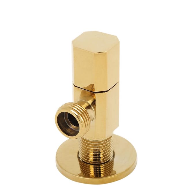 Robinet d'arrêt d'eau chaude/froide en laiton, Valve d'angle, salle de bains, toilettes, mitigeur, accessoire de douche beige
