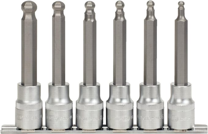 Lange Binnenzeskant Bit-Dopsleutelset 1/2" - 6 Delig Inbussleutel Set