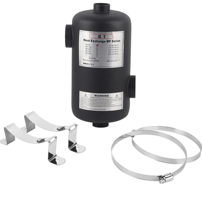 Roestvrijstalen Zwembad Warmtewisselaar Verwarmer Zwembad Thermostaat Apparatuur Accessoires black