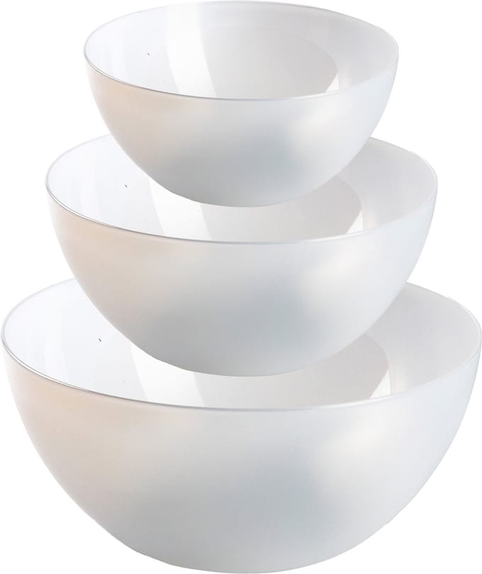 Plasticforte voedsel serveer schalen set - 3x stuks - transparant - kunststof - Dia 20/23/28 cm